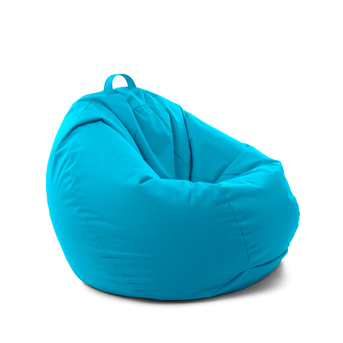 Ploof beanbag chair with Avalon footrest in Jive polyester fabric for indoor use. Dimensions: Ø80 x H80 cm.