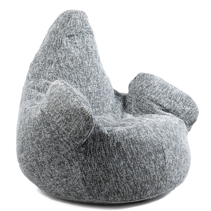 Pouf Poltrona Sacco Super Gigante XXL Ploof Avalon in tessuto Grisaglia per interno dim. Ø105 x H115 cm