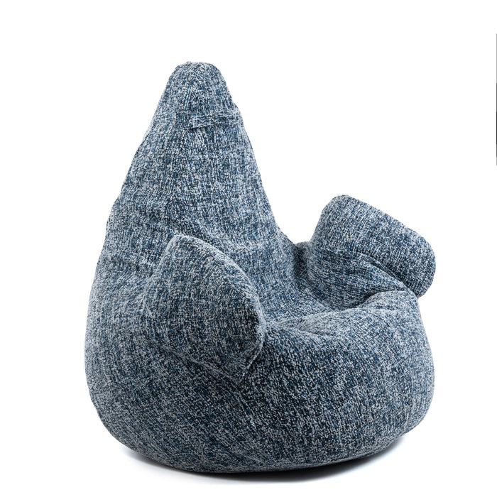 Pouf Poltrona Sacco Gigante XL Ploof Avalon in tessuto Grisaglia per interno dim. Ø95 x H105 cm