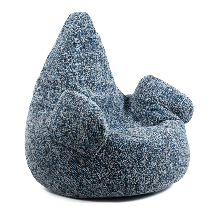 Pouf Poltrona Sacco Super Gigante XXL Ploof Avalon in tessuto Grisaglia per interno dim. Ø105 x H115 cm