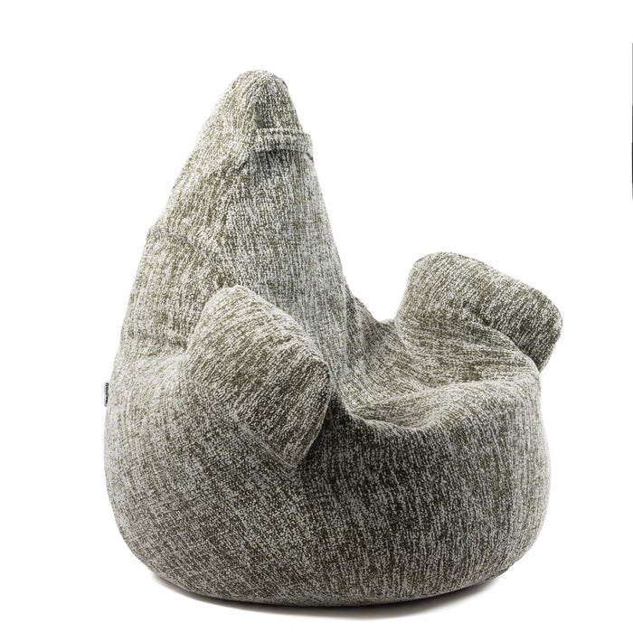 Pouf Poltrona Sacco Gigante XL Ploof Avalon in tessuto Grisaglia per interno dim. Ø95 x H105 cm