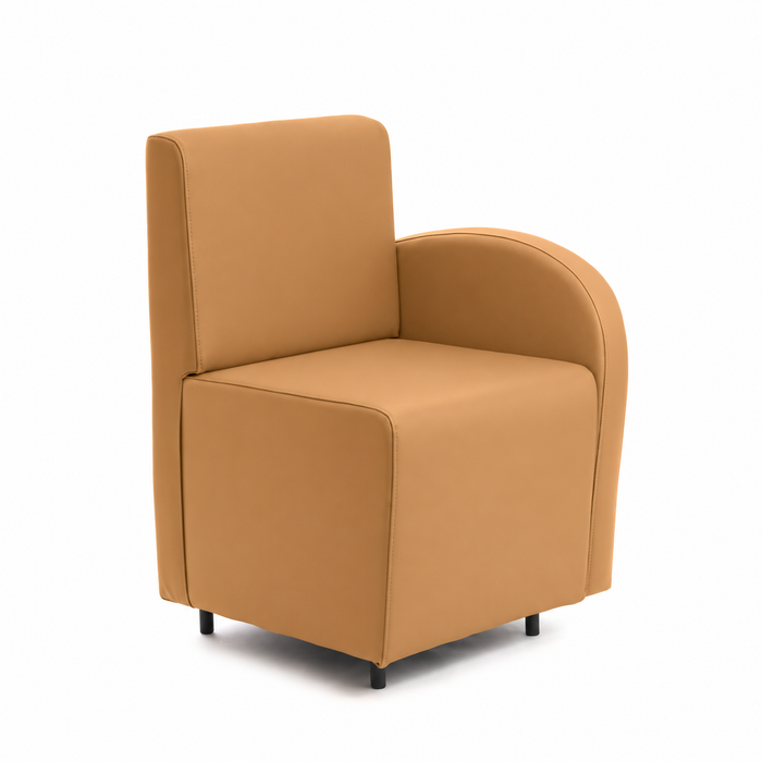 Essence 1-seater sofa for restaurants in faux Mamba leather, size 50x62xH88
