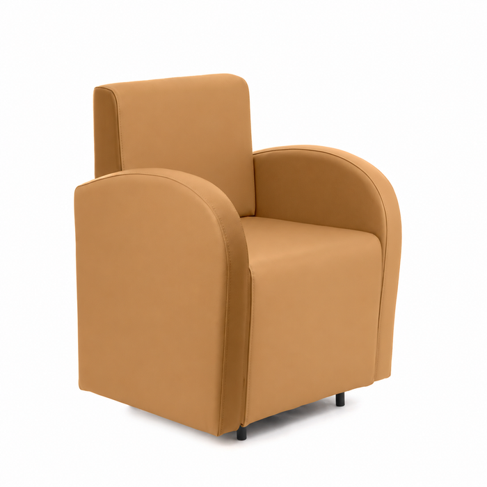 Divanetto Onda 1 posto con braccioli per Locali in ecopelle Ignifugo Mamba Dim 66x62xH88
