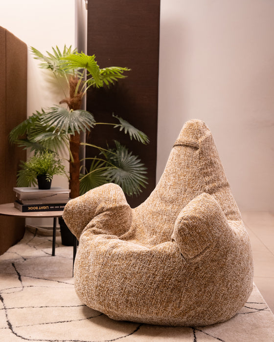 Pouf Poltrona Sacco Grande Ploof Avalon in tessuto Grisaglia per interno dim. Ø85 x H90 cm