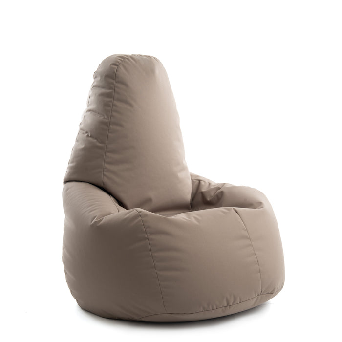 Outlet - Pouf sacco Revolution in tessuto poliestere Jive Antistrappo, Impermeabile Ø80 x 125 cm Colore Tortora