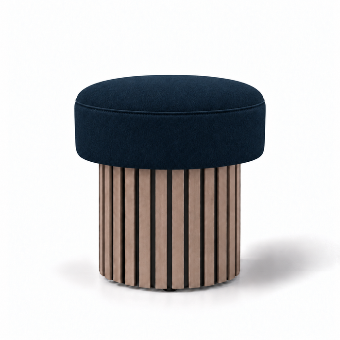 Pouf Wood Up rigido in tessuto Antimacchia Nabù con tecnologia Aquaclean, Avalon per interno dim: Ø45xH43 cm