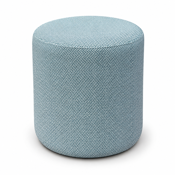 Outlet - Cilindro rigido in ecopelle con trama ZigZag dim: 35xh35 cm colore Celeste