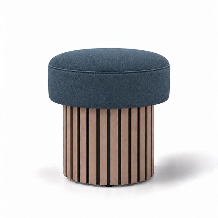 Pouf Wood Up rigido in tessuto Antimacchia Nabù con tecnologia Aquaclean, Avalon per interno dim: Ø45xH43 cm