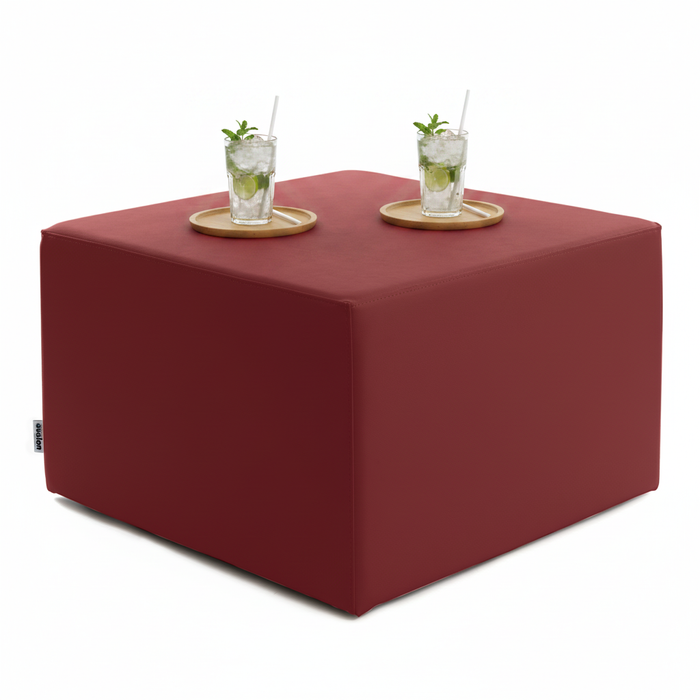 Avalon TAVOLINO Pouf Cubo rigido in Similpelle Mamba Trendy Classe 1-IM Ignifugo per Interno ed Esterno. Dim: Larg 70cm X Prof 70cm X Alt 40 Cm