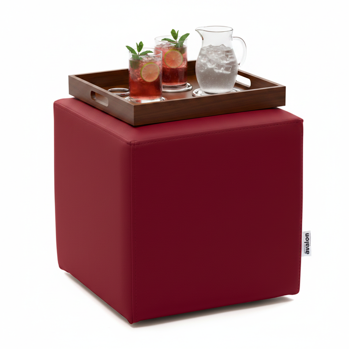 Avalon TAVOLINO Pouf Cubo rigido in Similpelle Mamba Trendy Classe 1-IM Ignifugo per Interno ed Esterno. Dim: Larg 45cm X Prof 45cm X Alt 40 Cm