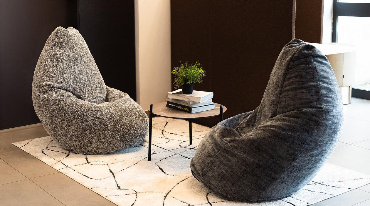 Pouf Poltrona Sacco Grande BAG L Avalon in tessuto Grisaglia per interno dim. 80 x 125 cm