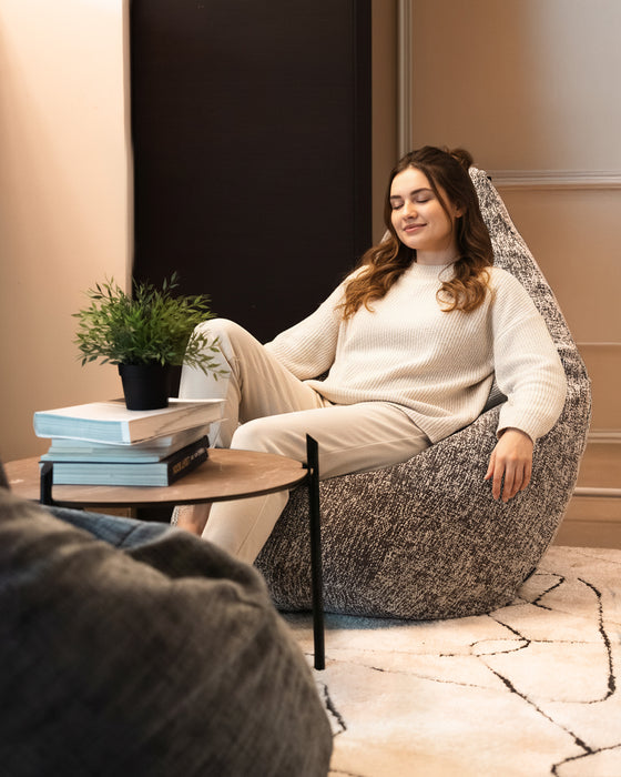 Pouf Poltrona Sacco Grande BAG L Avalon in tessuto Grisaglia per interno dim. 80 x 125 cm