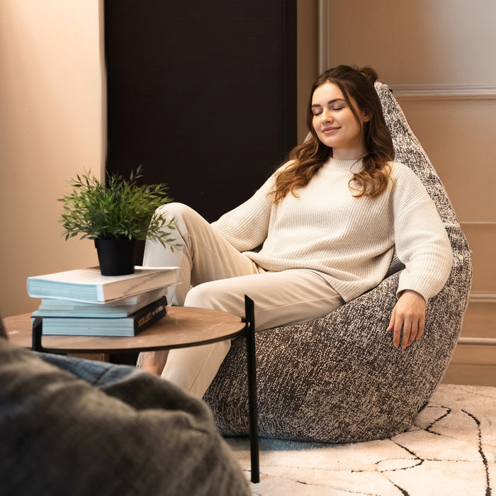 Pouf Poltrona Sacco Grande BAG L Avalon in tessuto Grisaglia per interno dim. 80 x 125 cm