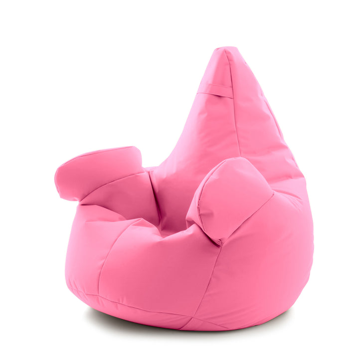 Pouf poltrona sacco Super Gigante XXL con braccioli Ploof, sfoderabile con sacca interna, Avalon in tessuto poliestere Samba per esterno Imbottito, Antistrappo, Impermeabile Dim: Ø105 x H115 cm