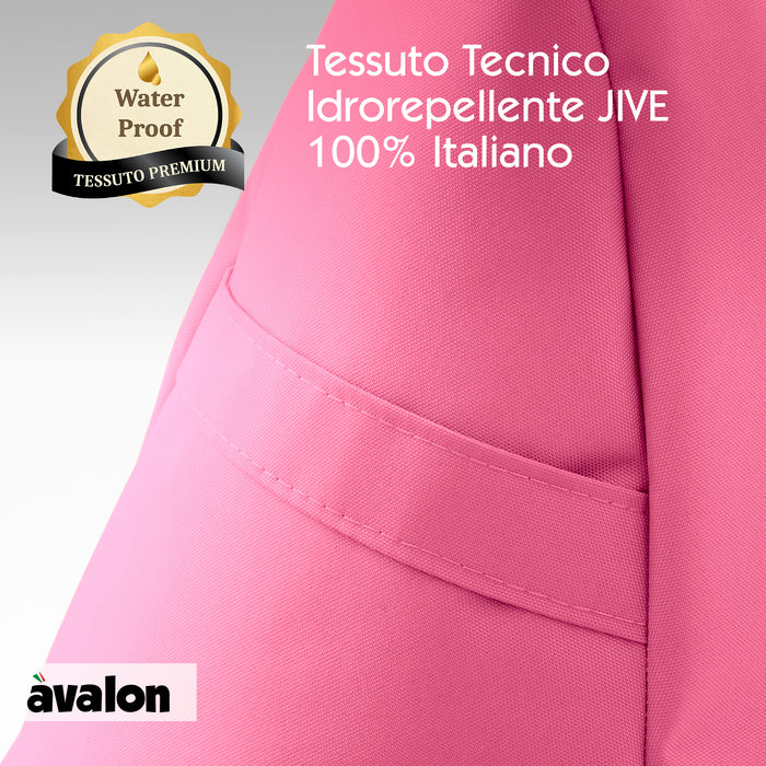 Pouf poltrona sacco con braccioli Ploof, Avalon in tessuto poliestere Jive per interno Imbottito. Dim: Ø85 x H90 cm