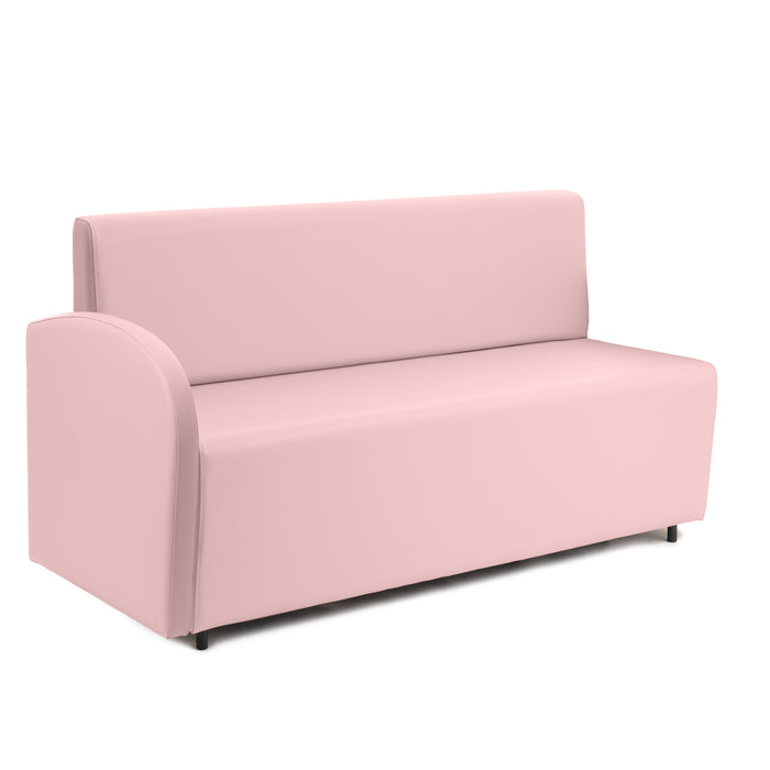 Divanetto Onda 3 posti con Bracciolo dx per Locali in ecopelle Ignifugo Mamba Dim 158x62xH88