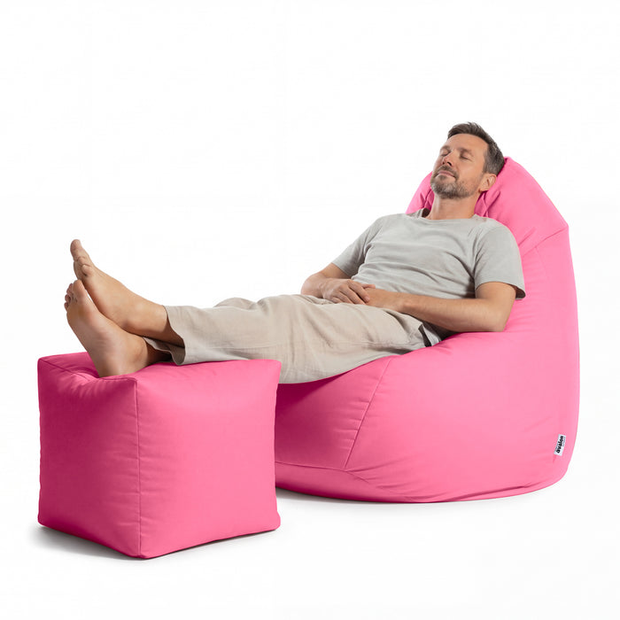 Pouf Poltrona Sacco Grande Sfoderabile con sacca interna BAG XXL Jive in tessuto per interno, Antistrappo, Impermeabile, opzione poggiapiedi - Ø95 x H135 cm