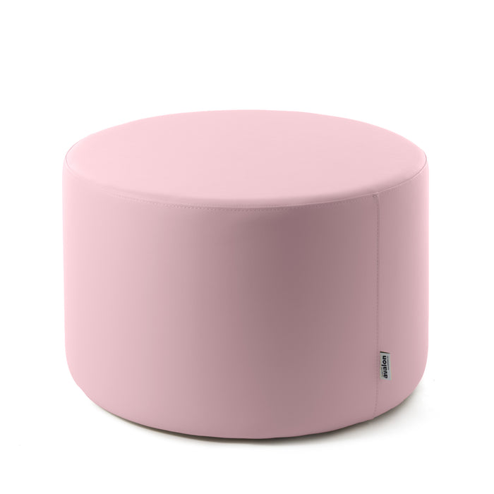Avalon Rigid Cylinder Pouf Table in Mamba Trendy Faux Leather, Class 1-IM, Fire Retardant, for Indoor and Outdoor Use. Dimensions: Ø70 cm X H40 cm 