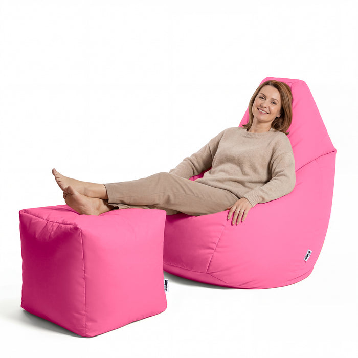 Puff Sillón Bean Bag Grande BAG L Jive en tela para uso interior dim. 80 x 125 centímetros