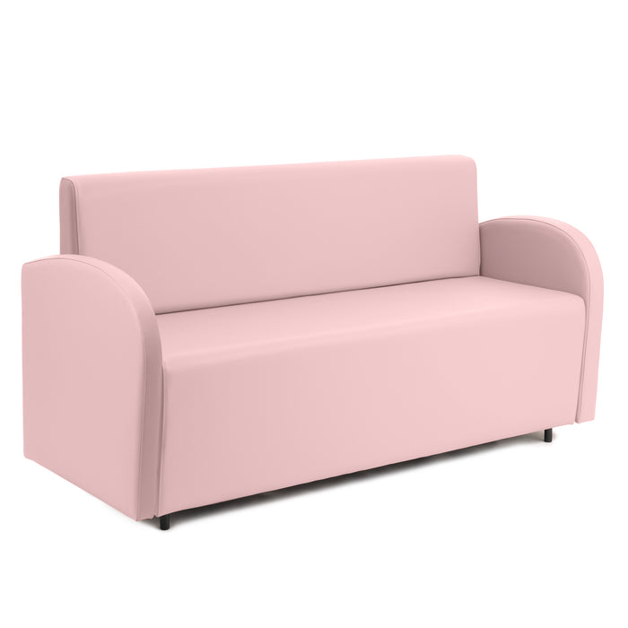 Divanetto Onda 3 posti con Braccioli per Locali in ecopelle Ignifugo Mamba Dim 166x62xH88