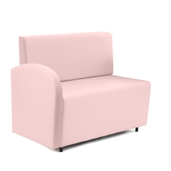 Divanetto Onda 2 posti con bracciolo dx per Locali in ecopelle Ignifugo Mamba Dim 108x62xH88