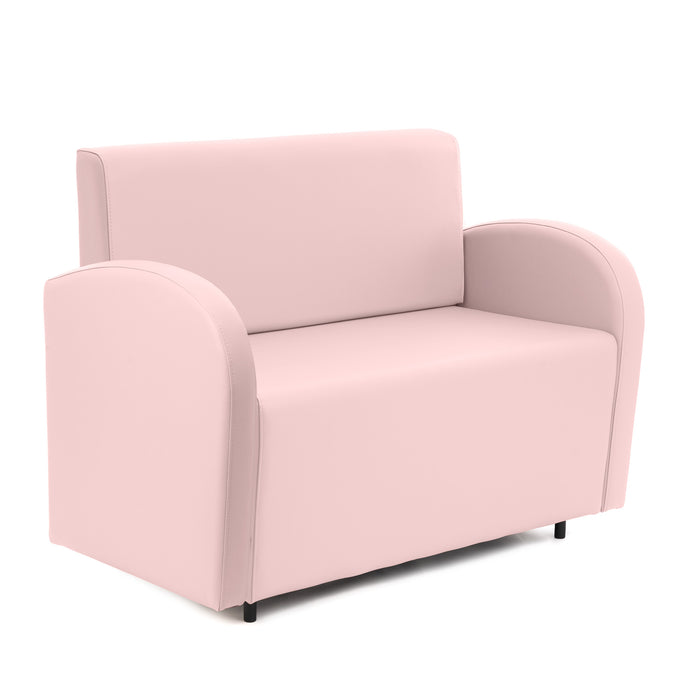 Divanetto Onda 2 posti con bracciolo dx per Locali in ecopelle Ignifugo Mamba Dim 108x62xH88