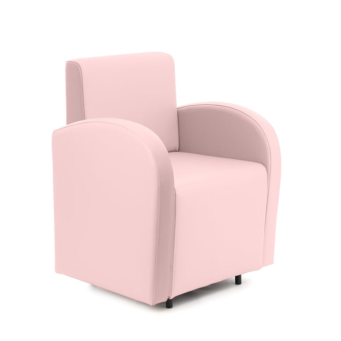 Divanetto Onda 1 posto con braccioli per Locali in ecopelle Ignifugo Mamba Dim 66x62xH88