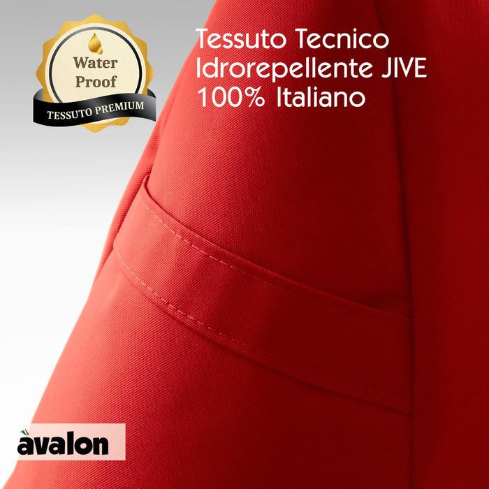 Pouf poltrona sacco con braccioli Ploof, Avalon in tessuto poliestere Jive per interno Imbottito. Dim: Ø85 x H90 cm