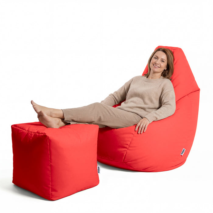 Puff Sillón Bean Bag Grande BAG L Jive en tela para uso interior dim. 80 x 125 centímetros