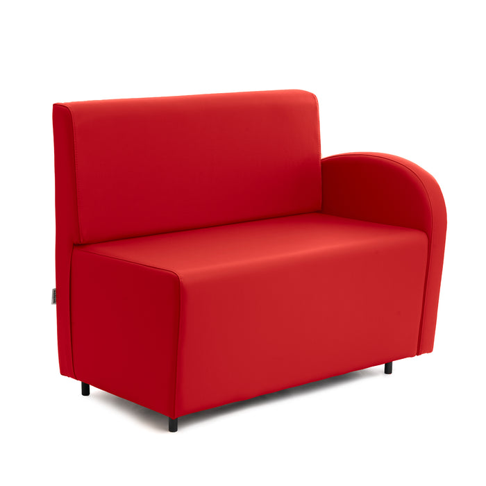 Divanetto Onda 2 posti con bracciolo dx per Locali in ecopelle Ignifugo Mamba Dim 108x62xH88