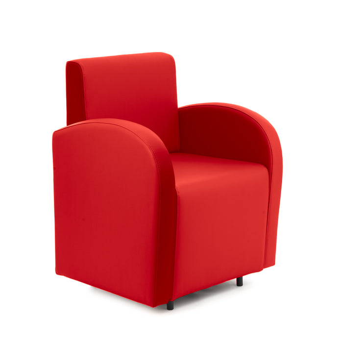 Divanetto Onda 1 posto con braccioli per Locali in ecopelle Ignifugo Mamba Dim 66x62xH88