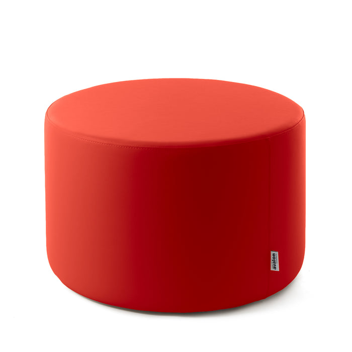 Avalon Rigid Cylinder Pouf Table in Mamba Trendy Faux Leather, Class 1-IM, Fire Retardant, for Indoor and Outdoor Use. Dimensions: Ø70 cm X H40 cm 