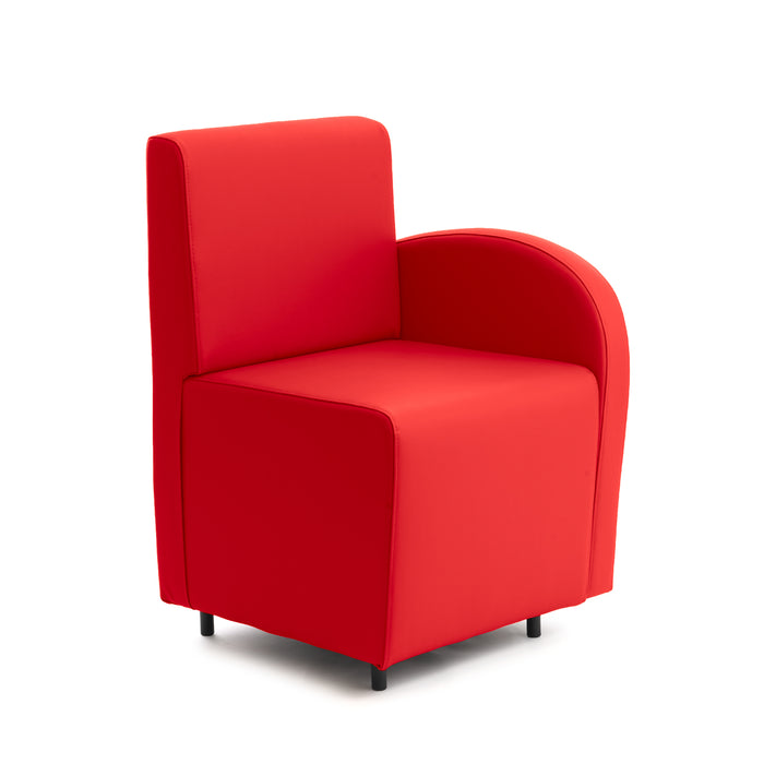 Essence 1-seater sofa for restaurants in faux Mamba leather, size 50x62xH88