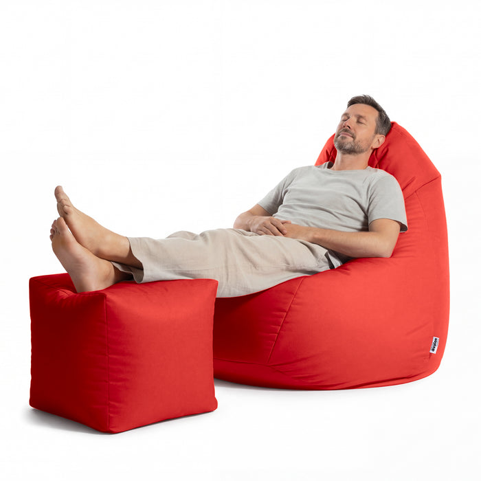 Pouf Poltrona Sacco Grande Sfoderabile con sacca interna BAG XXL Jive in tessuto per interno, Antistrappo, Impermeabile, opzione poggiapiedi - Ø95 x H135 cm