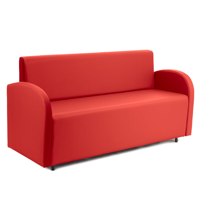 Divanetto Onda 3 posti con Braccioli per Locali in ecopelle Ignifugo Mamba Dim 166x62xH88