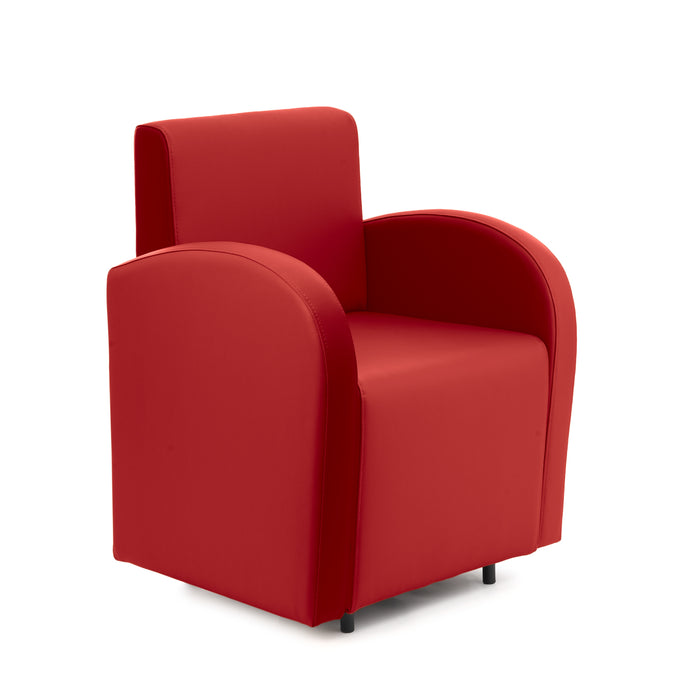 Divanetto Onda 1 posto con braccioli per Locali in ecopelle Ignifugo Mamba Dim 66x62xH88