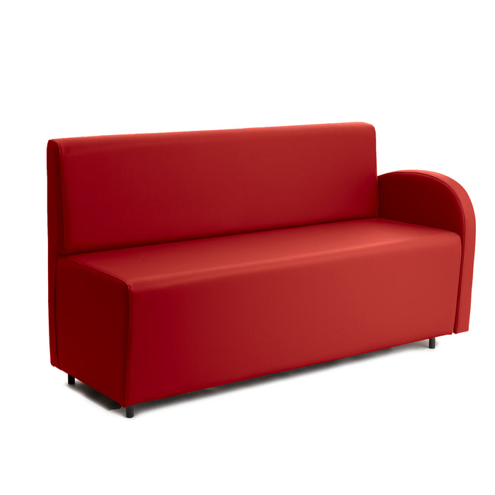 Divanetto Onda 3 posti con Bracciolo sx per Locali in ecopelle Ignifugo Mamba Dim 158x62xH88