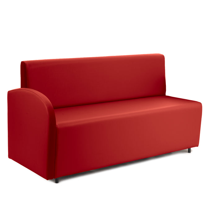 Divanetto Onda 3 posti con Bracciolo dx per Locali in ecopelle Ignifugo Mamba Dim 158x62xH88