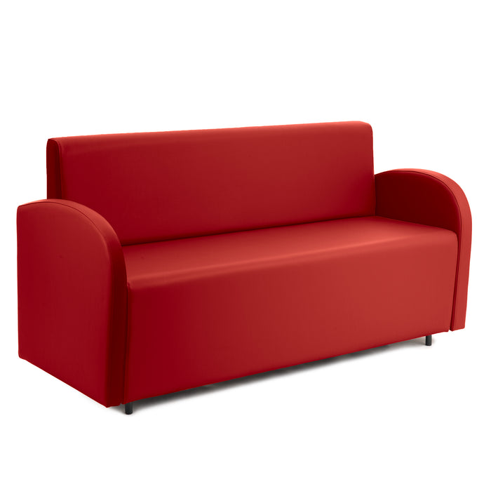 Divanetto Onda 3 posti con Braccioli per Locali in ecopelle Ignifugo Mamba Dim 166x62xH88