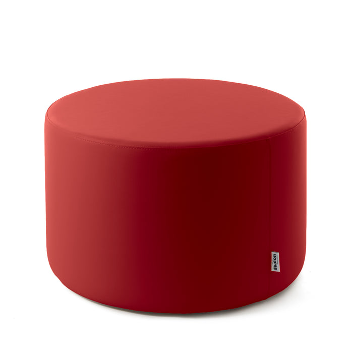 Avalon Rigid Cylinder Pouf Table in Mamba Trendy Faux Leather, Class 1-IM, Fire Retardant, for Indoor and Outdoor Use. Dimensions: Ø70 cm X H40 cm 