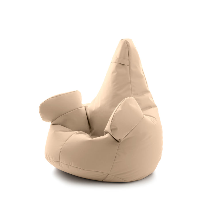 Pouf poltrona sacco Grande con braccioli Ploof, sfoderabile con sacca interna, Avalon in tessuto poliestere Samba per esterno Imbottito, Antistrappo, Impermeabile Dim: Ø85 x H90 cm