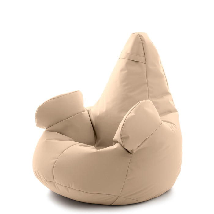 Pouf poltrona sacco Gigante XL con braccioli Ploof, sfoderabile con sacca interna, Avalon in tessuto poliestere Samba per esterno Imbottito, Antistrappo, Impermeabile Dim: Ø95 x H105 cm