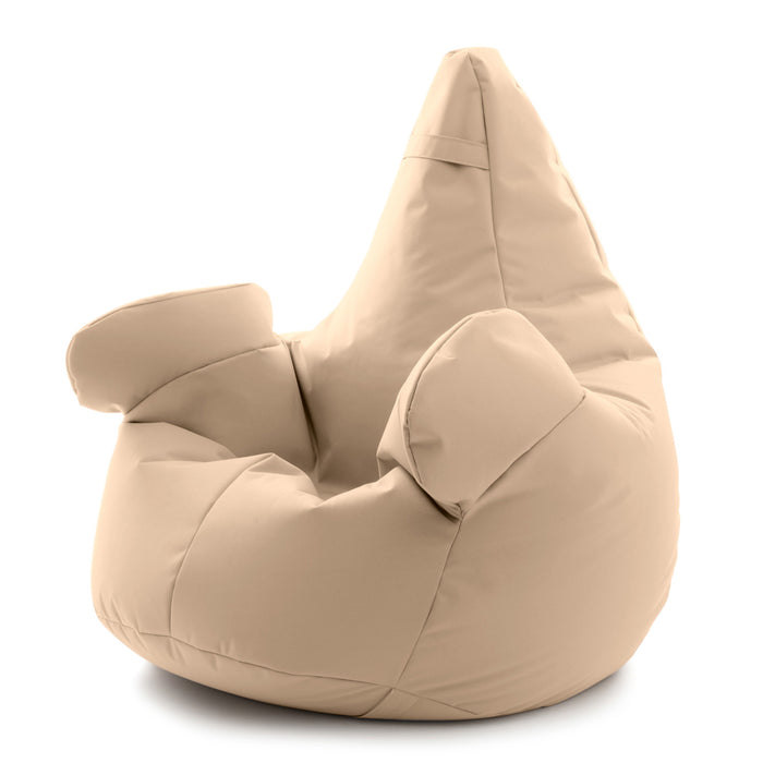 Pouf poltrona sacco Super Gigante XXL con braccioli Ploof, sfoderabile con sacca interna, Avalon in tessuto poliestere Samba per esterno Imbottito, Antistrappo, Impermeabile Dim: Ø105 x H115 cm