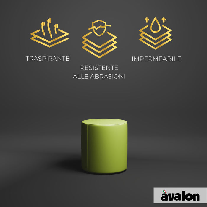 Avalon Rigid Cylinder Pouf Faux Leather Jazz for Indoor and Outdoor Dim: Ø40 cm X H43 cm