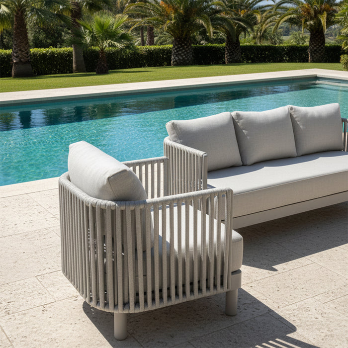 Linea Oasi Set Salotto da Esterno Avalon, Divani e Tavolino per Giardino, Terrazzo, Balcone, Comfort e Stile Naturale