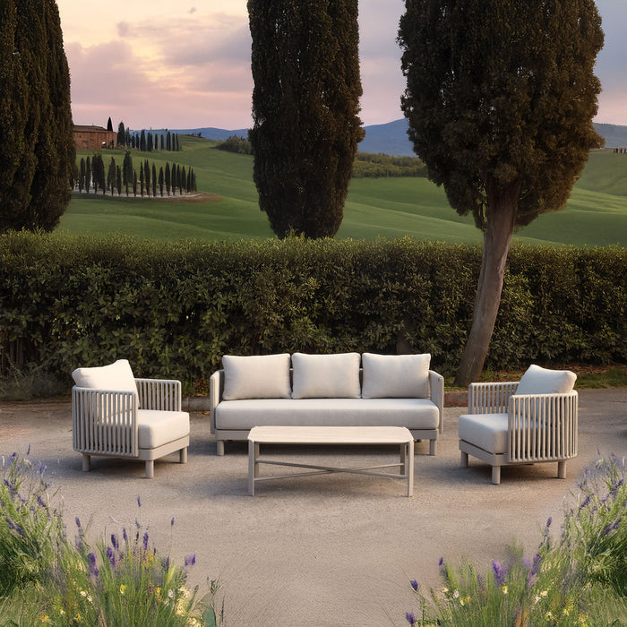 Linea Oasi Set Salotto da Esterno Avalon, Divani e Tavolino per Giardino, Terrazzo, Balcone, Comfort e Stile Naturale