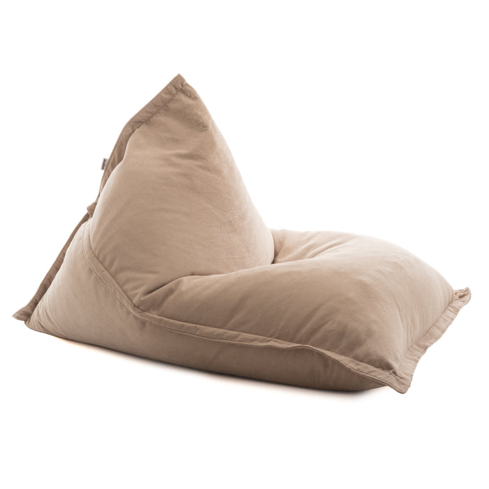 Outlet - Pouf Shongo grande a forma di triangolo in tessuto antimacchia Dali per interno dim: 140x175 cm colore Camel