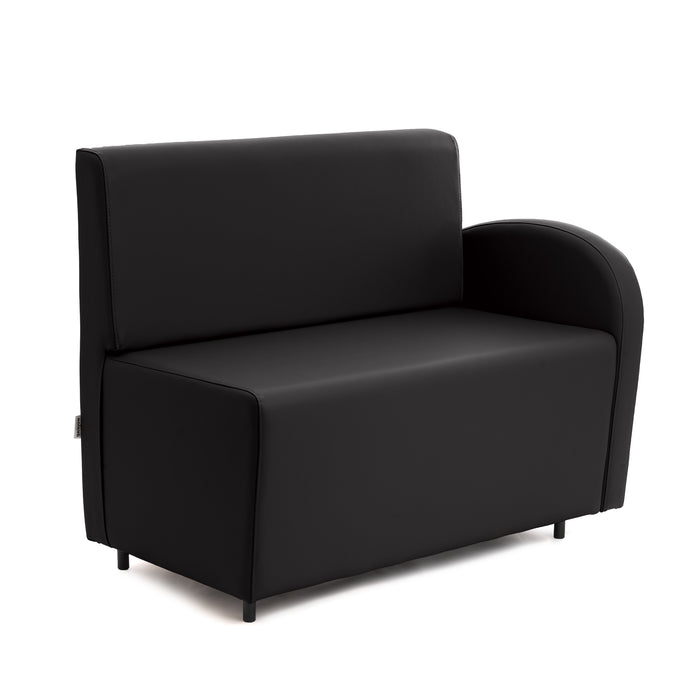 Divanetto Onda 2 posti con bracciolo dx per Locali in ecopelle Ignifugo Mamba Dim 108x62xH88
