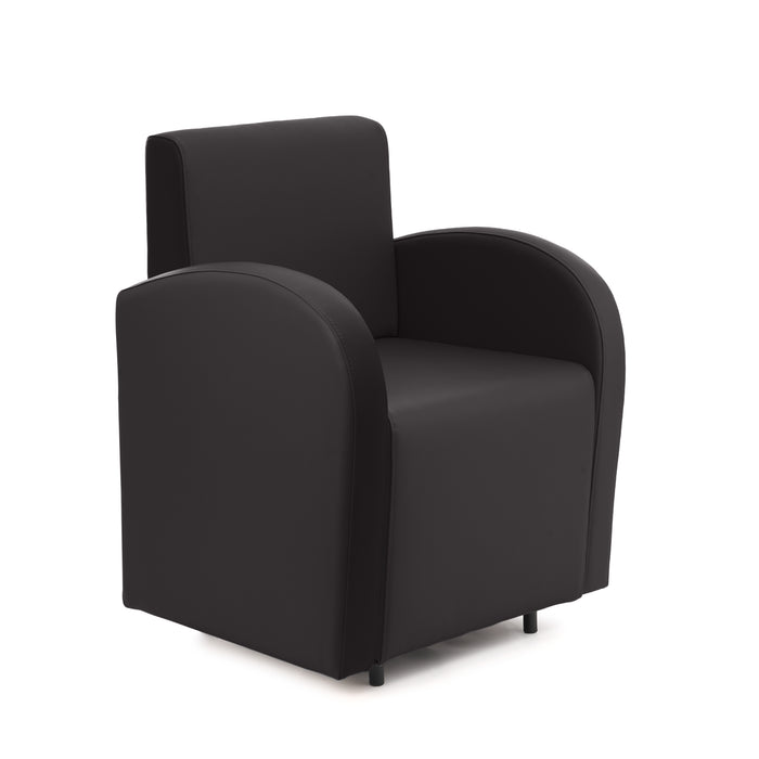 Divanetto Onda 1 posto con braccioli per Locali in ecopelle Ignifugo Mamba Dim 66x62xH88