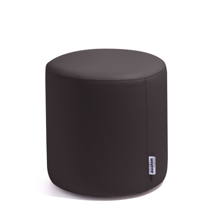 Avalon Rigid Cylinder Pouf Table in Mamba Trendy Faux Leather, Class 1-IM, Fire Retardant, for Indoor and Outdoor Use. Dimensions: Ø35 cm X H32 cm